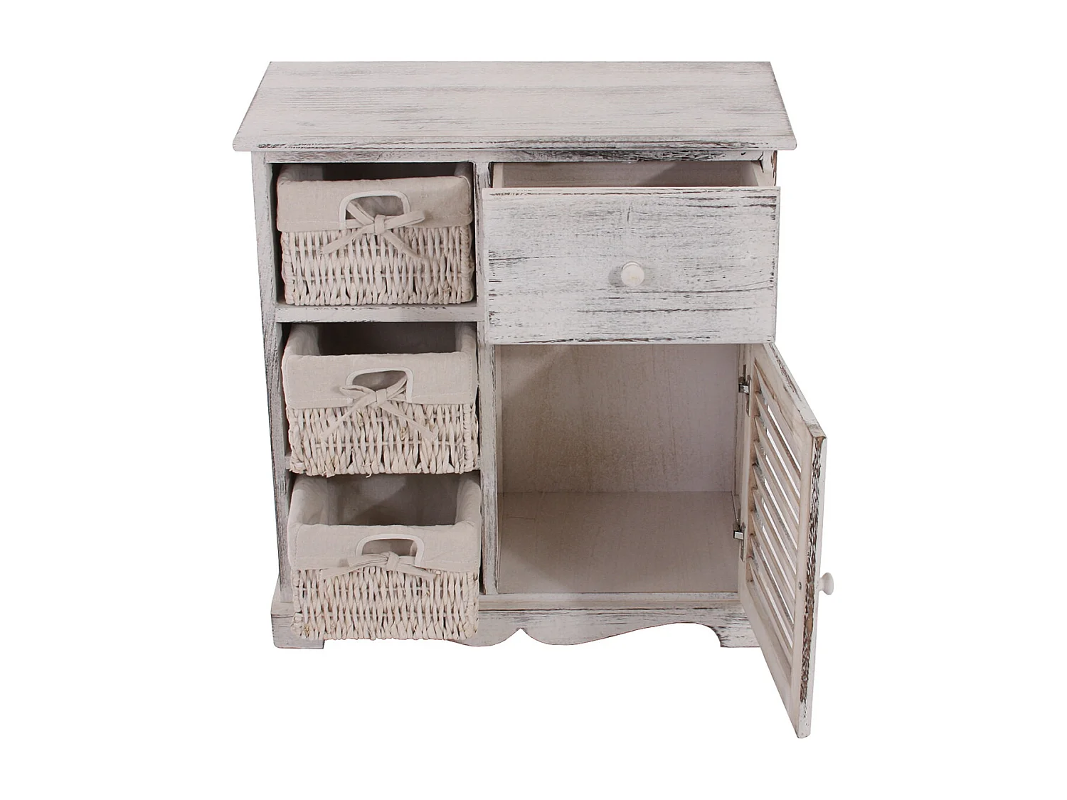 Commode Armoire avec 3 paniers,  blanc