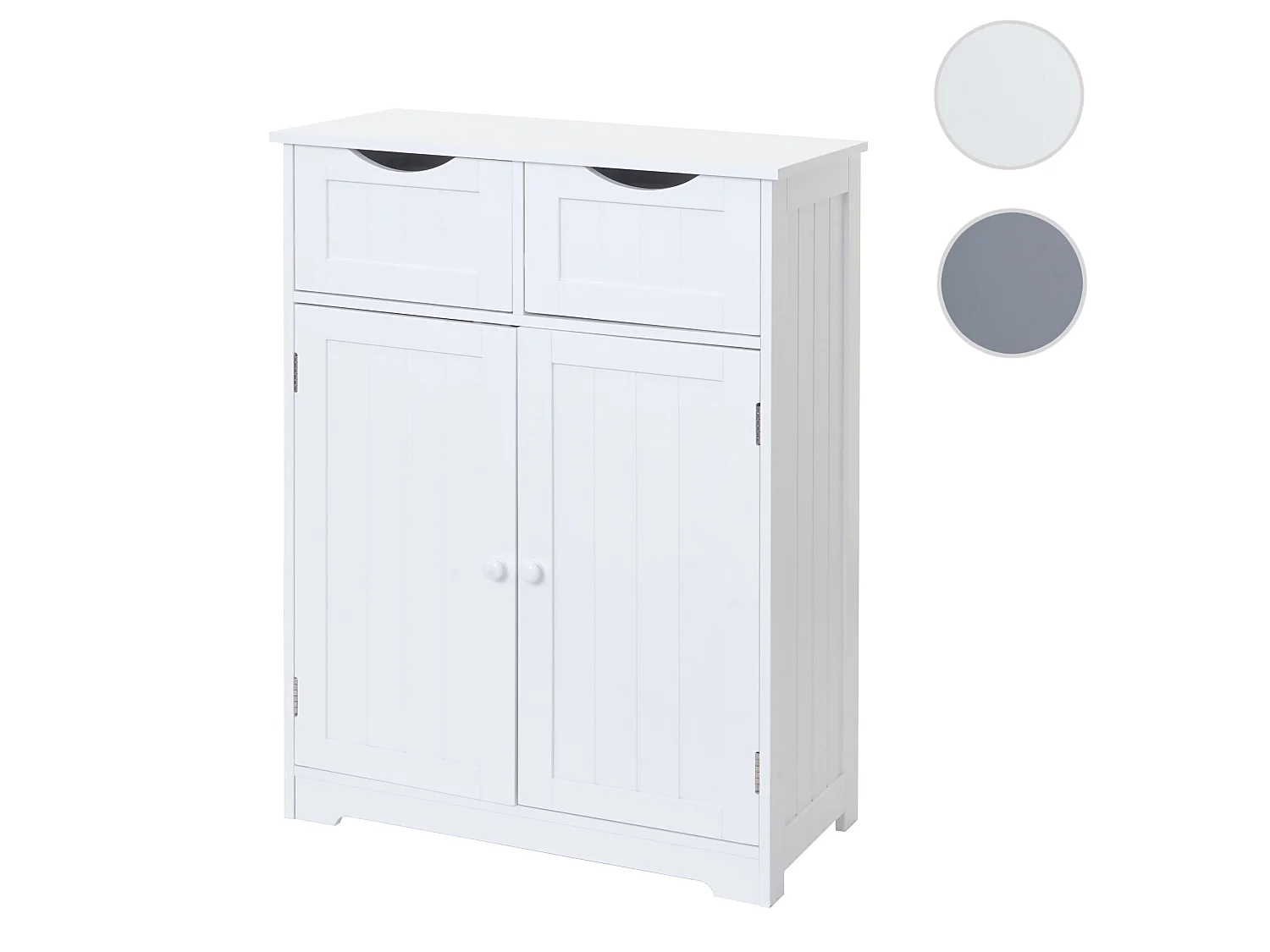 Commode MCW-B65 2 tiroirs 2 portes, Commode MCW-B65, 2 tiroirs, 2 portes, 82x60x30cm, blanc