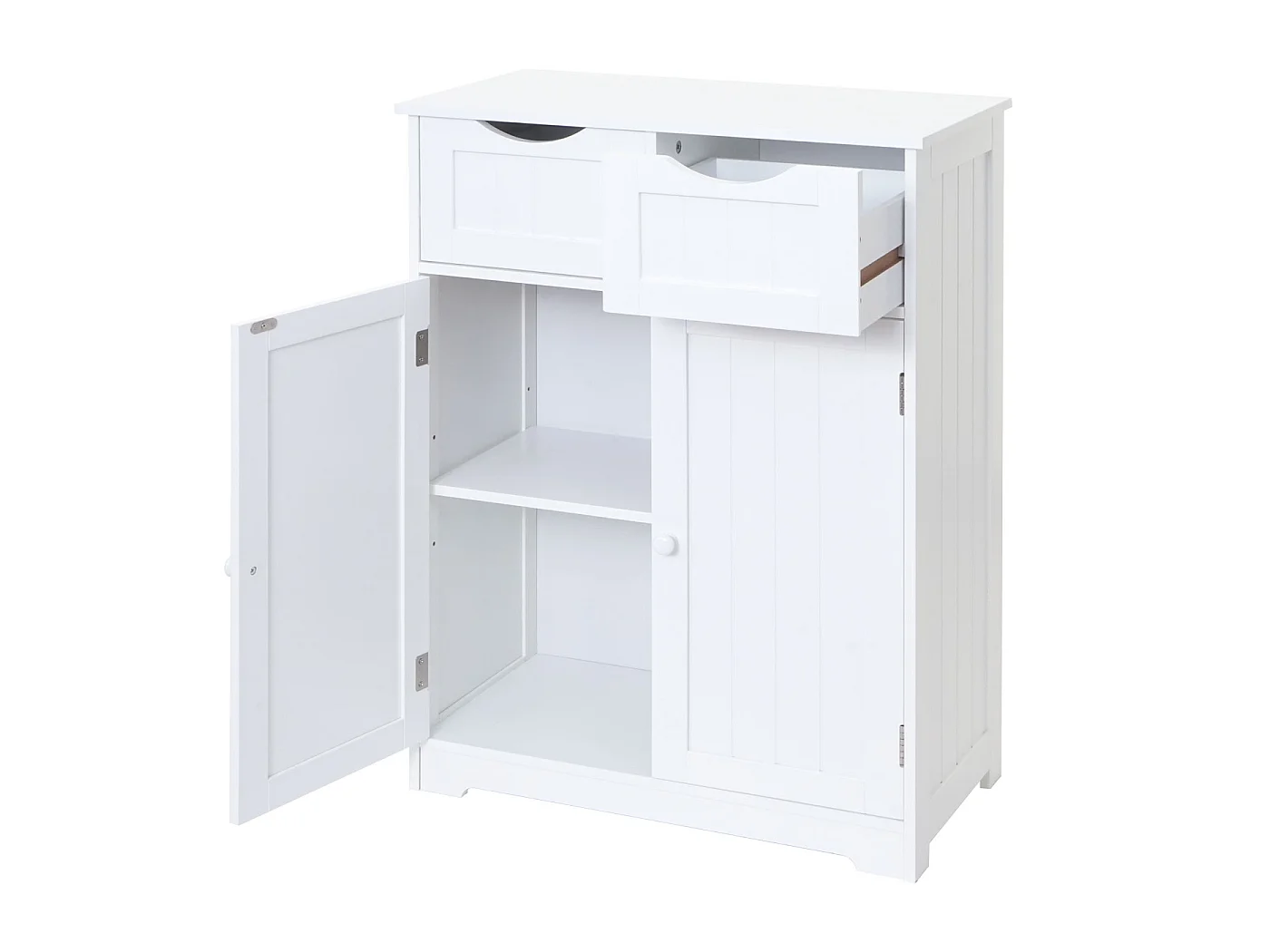 Commode MCW-B65 2 tiroirs 2 portes, Commode MCW-B65, 2 tiroirs, 2 portes, 82x60x30cm, blanc