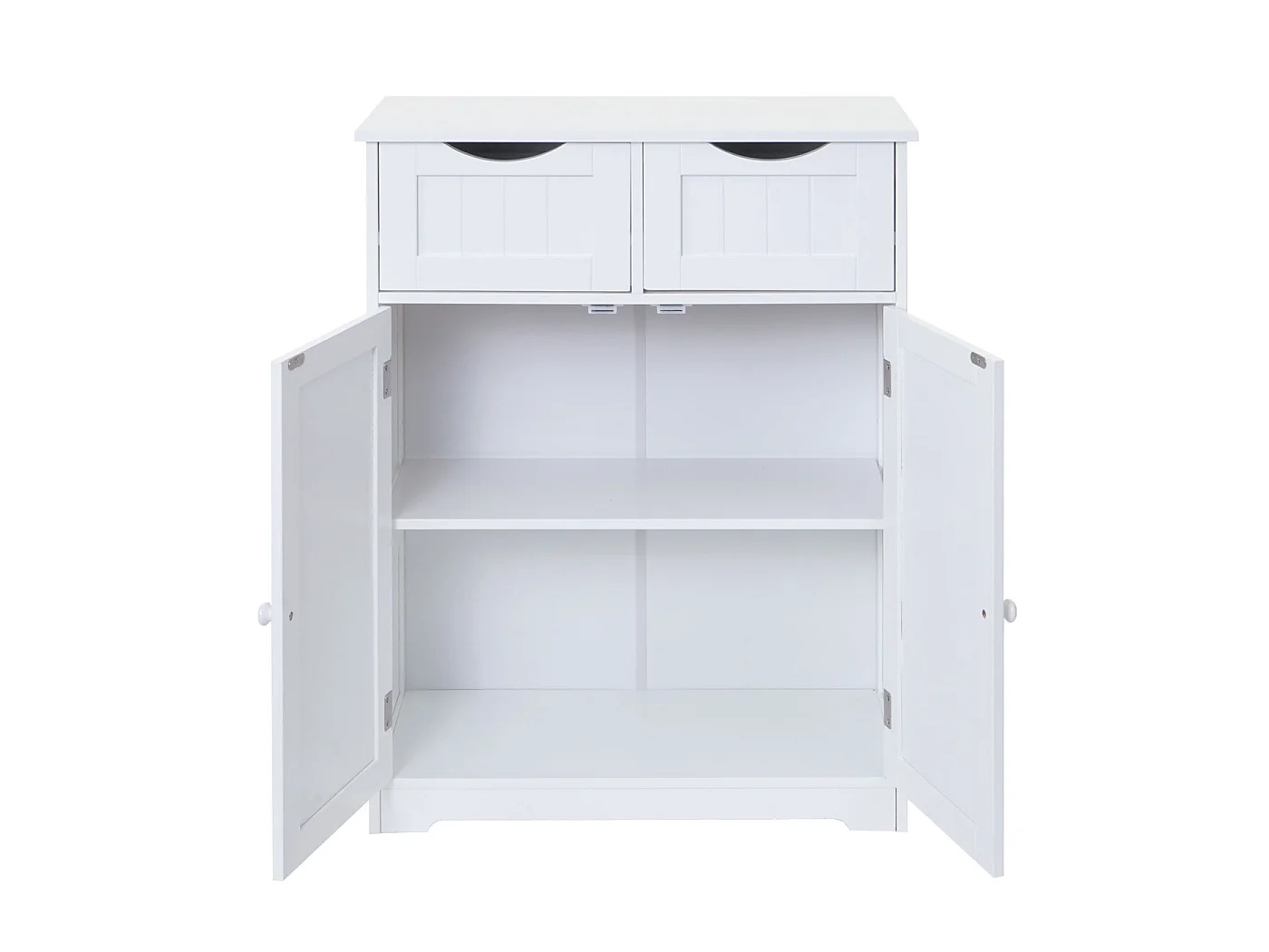 Commode MCW-B65 2 tiroirs 2 portes, Commode MCW-B65, 2 tiroirs, 2 portes, 82x60x30cm, blanc