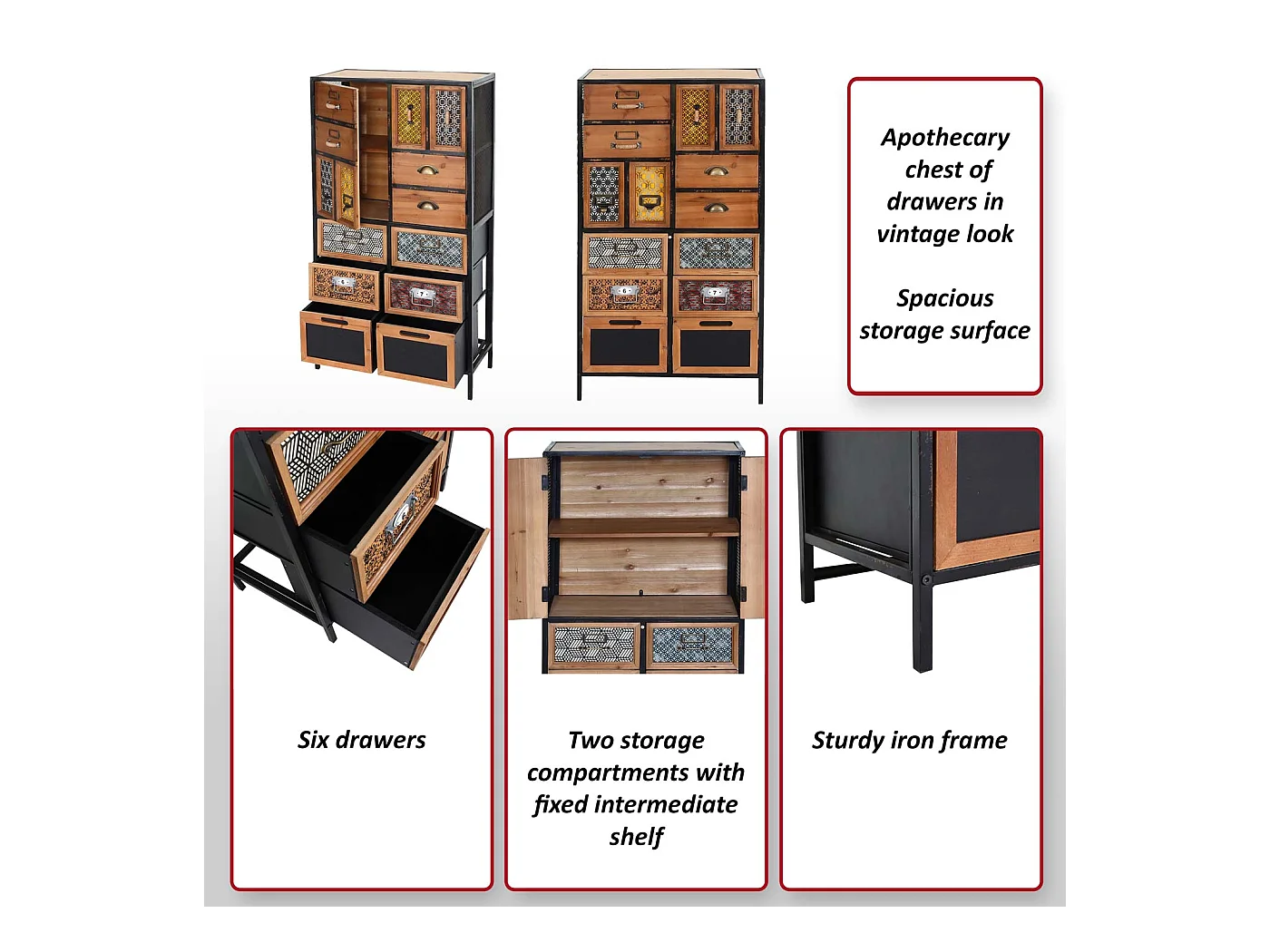 Cómoda de boticário MCW-L38