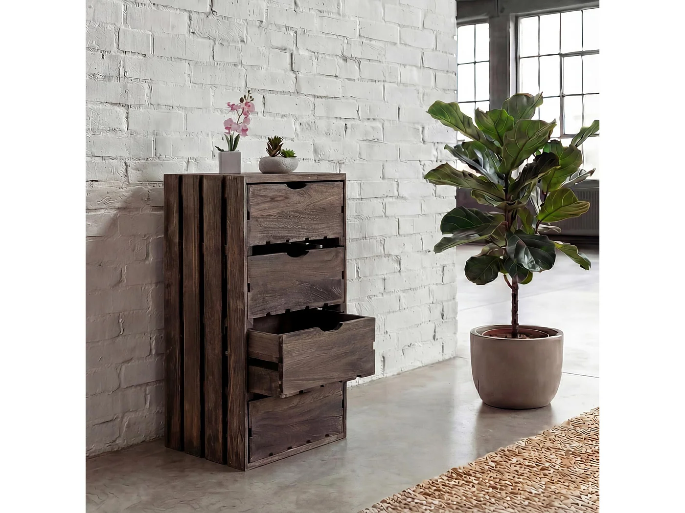 Commode MCW-C62,  brun shabby