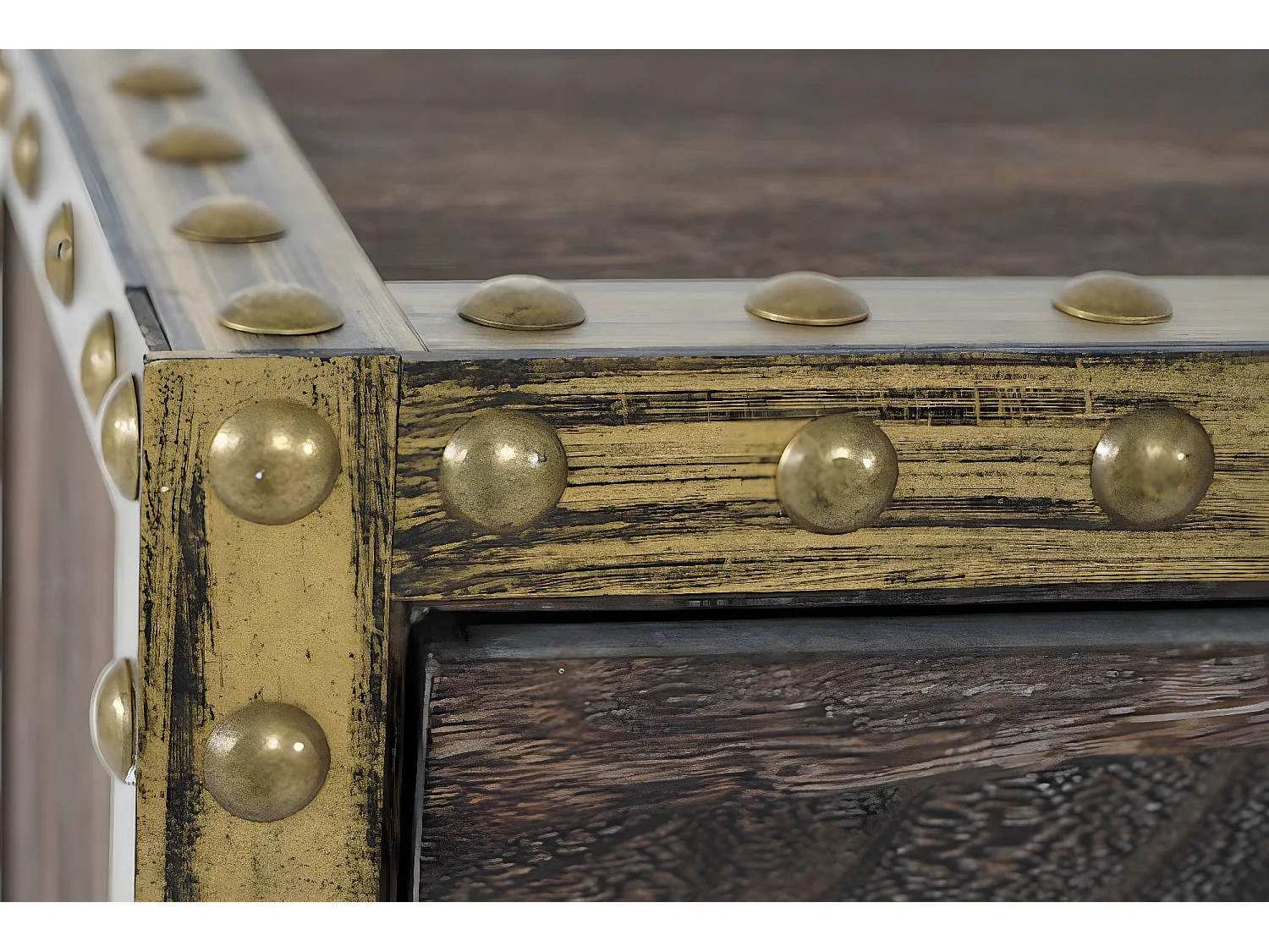 Commode Ambato 4 lades shabby look,  bruin