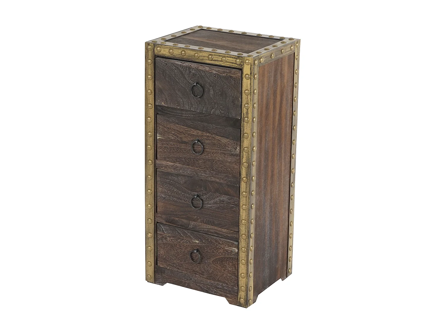 Commode Ambato 4 tiroirs look shabby,  marron