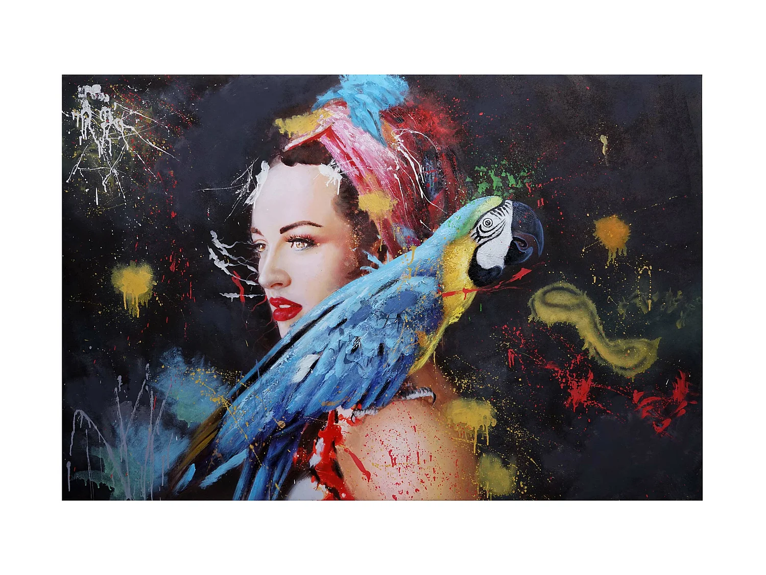 Olieverfschilderij vrouw MCW-H25 handgeschilderd,  100x150cm