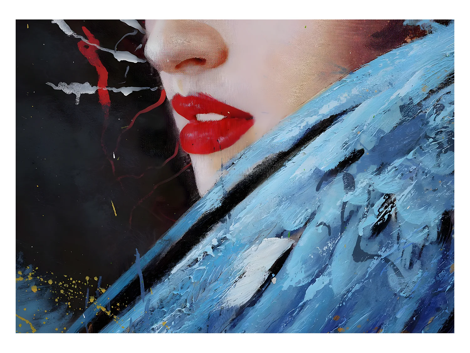 Olieverfschilderij vrouw MCW-H25 handgeschilderd,  100x150cm