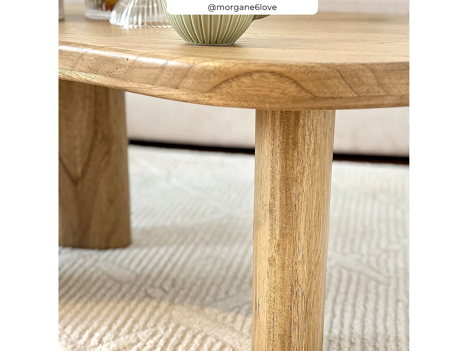 Table basse organique en bois massif de mindi - Brandan