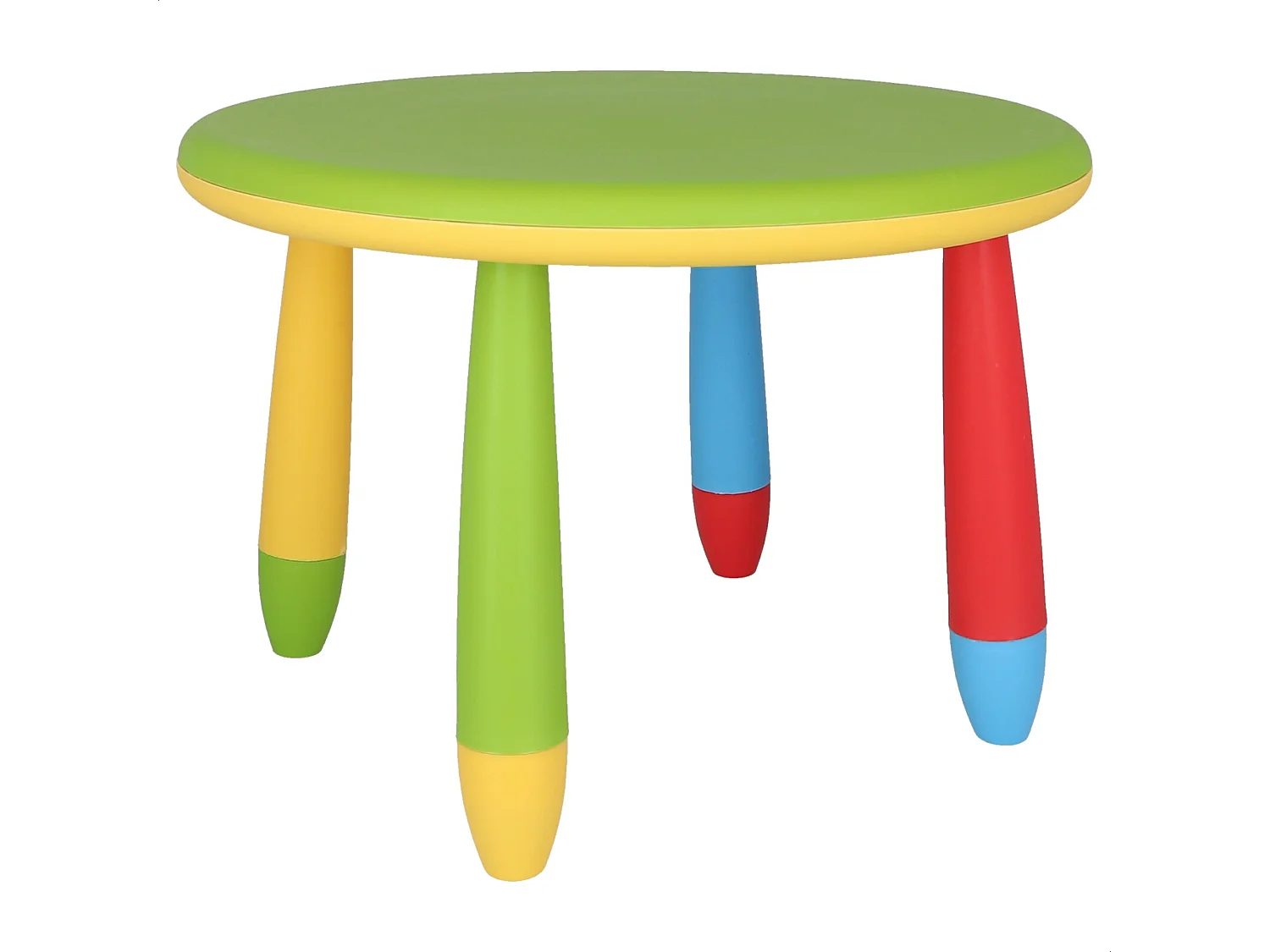 Table enfant ronde verte, en plastique, Ø70 x H.48cm