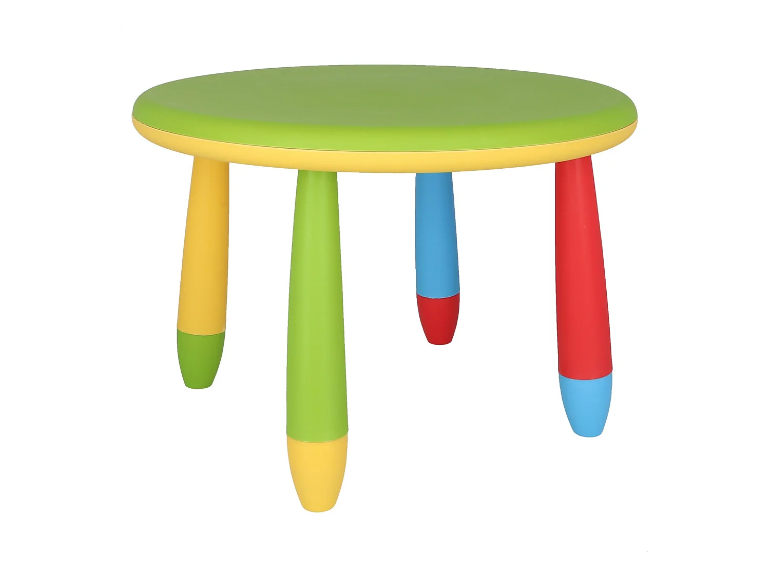 Table enfant ronde verte, en plastique, Ø70 x H.48cm