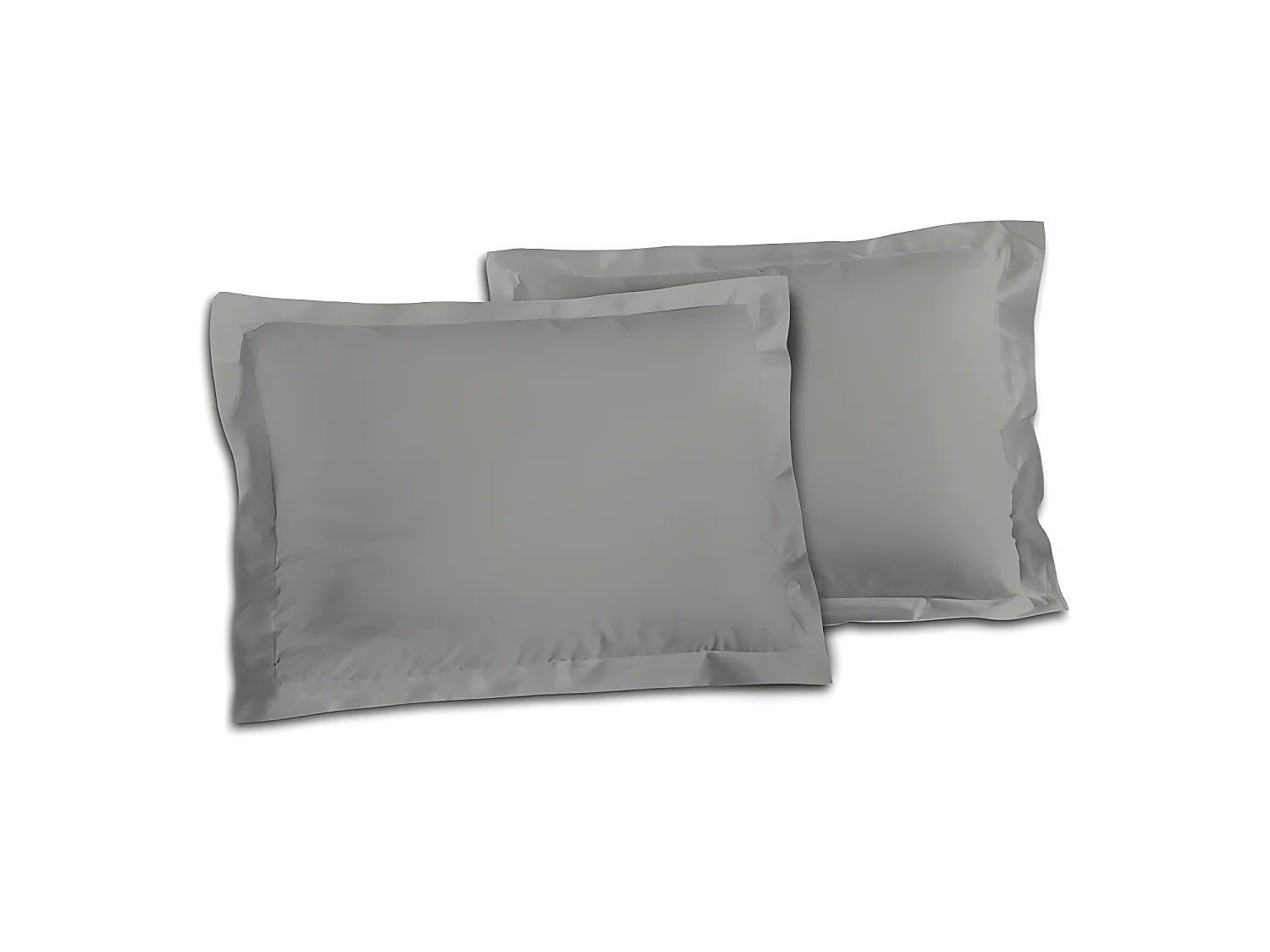 Set aus 2 Kissenbezügen 100% Baumwolle 50x70 cm - Hellgrau