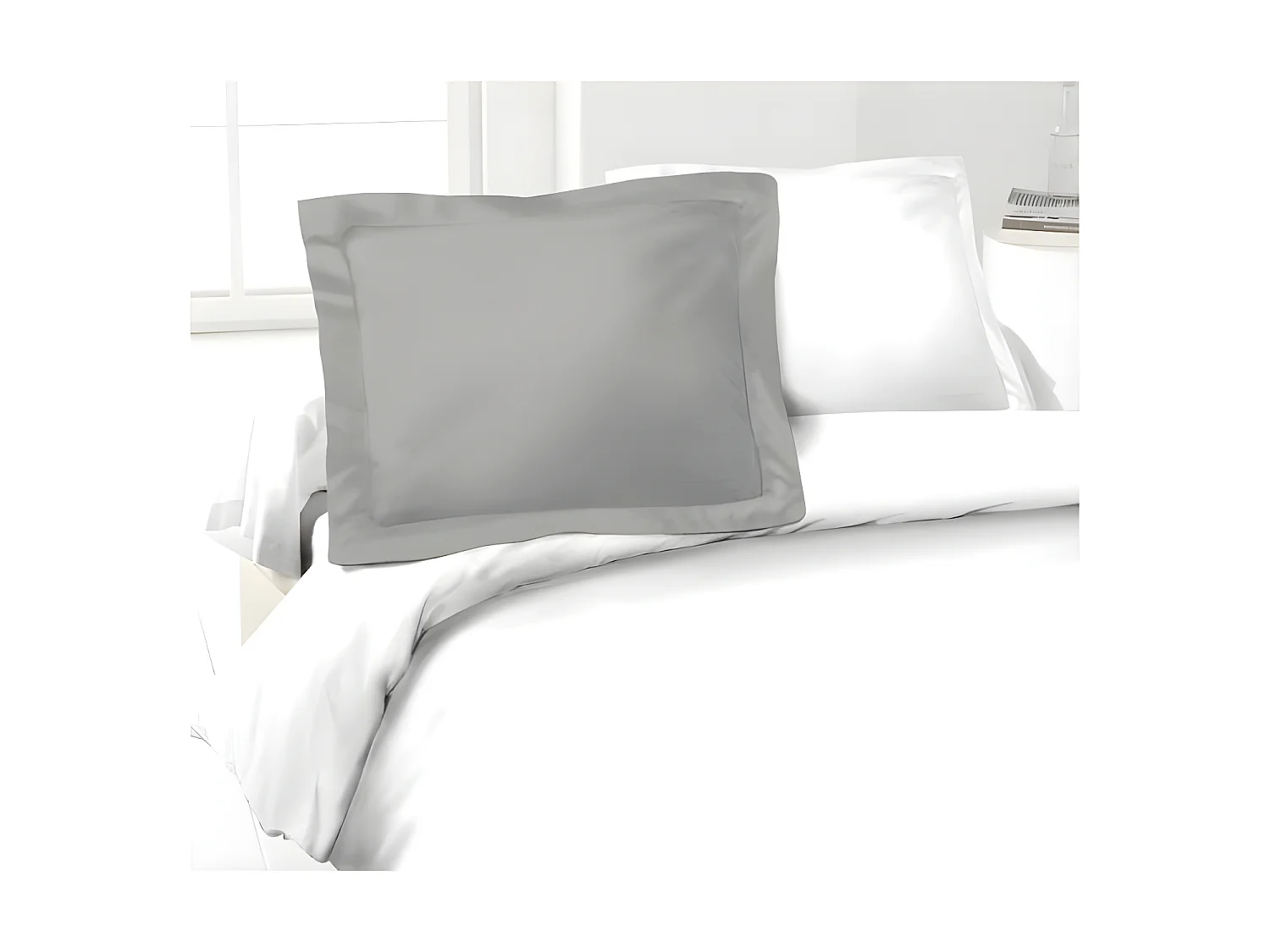 Set aus 2 Kissenbezügen 100% Baumwolle 50x70 cm - Hellgrau