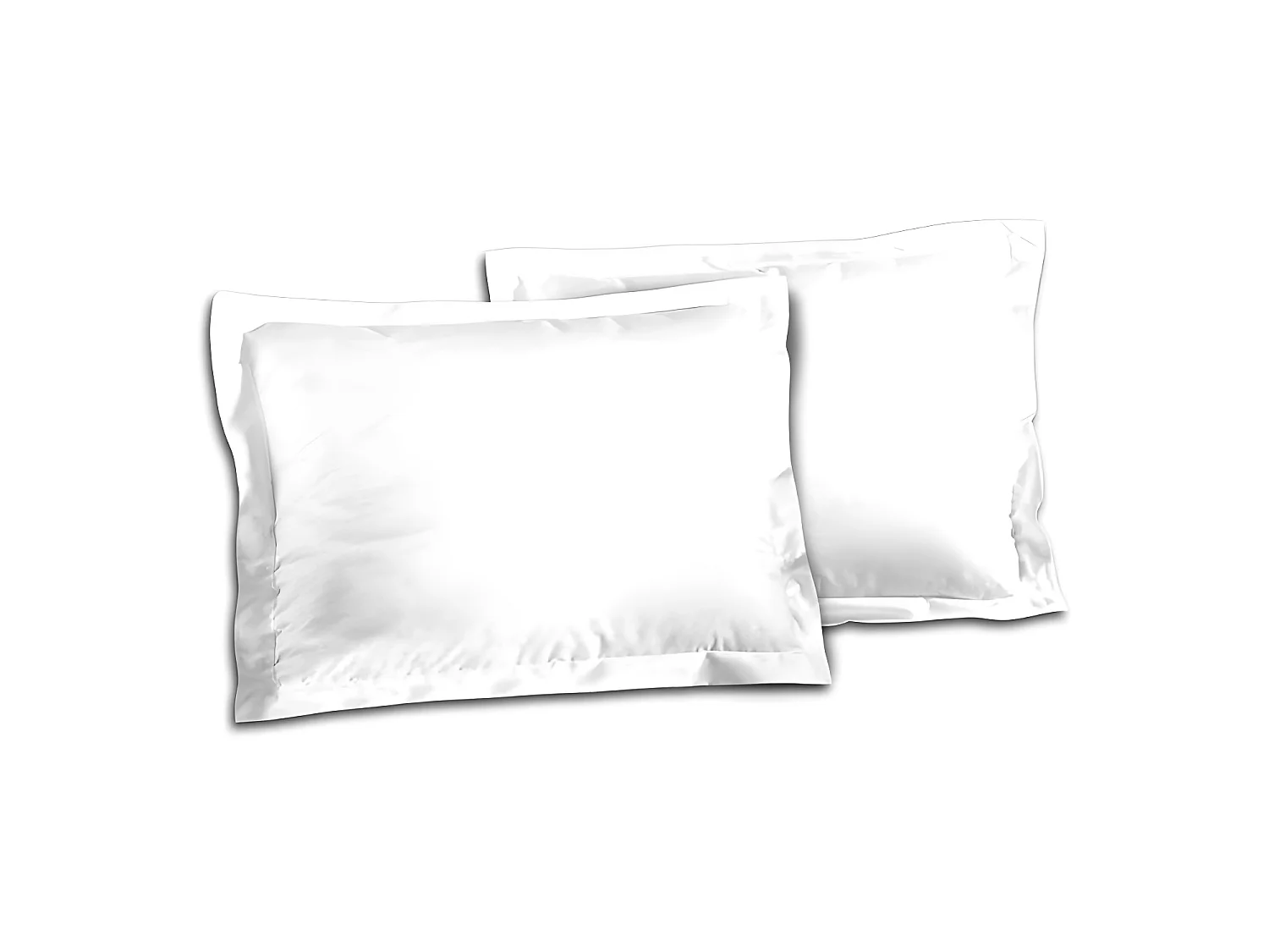 Set aus 2 Kissenbezügen 100% Baumwolle Weiß 50x70 cm - OEKO-TEX Zertifiziert