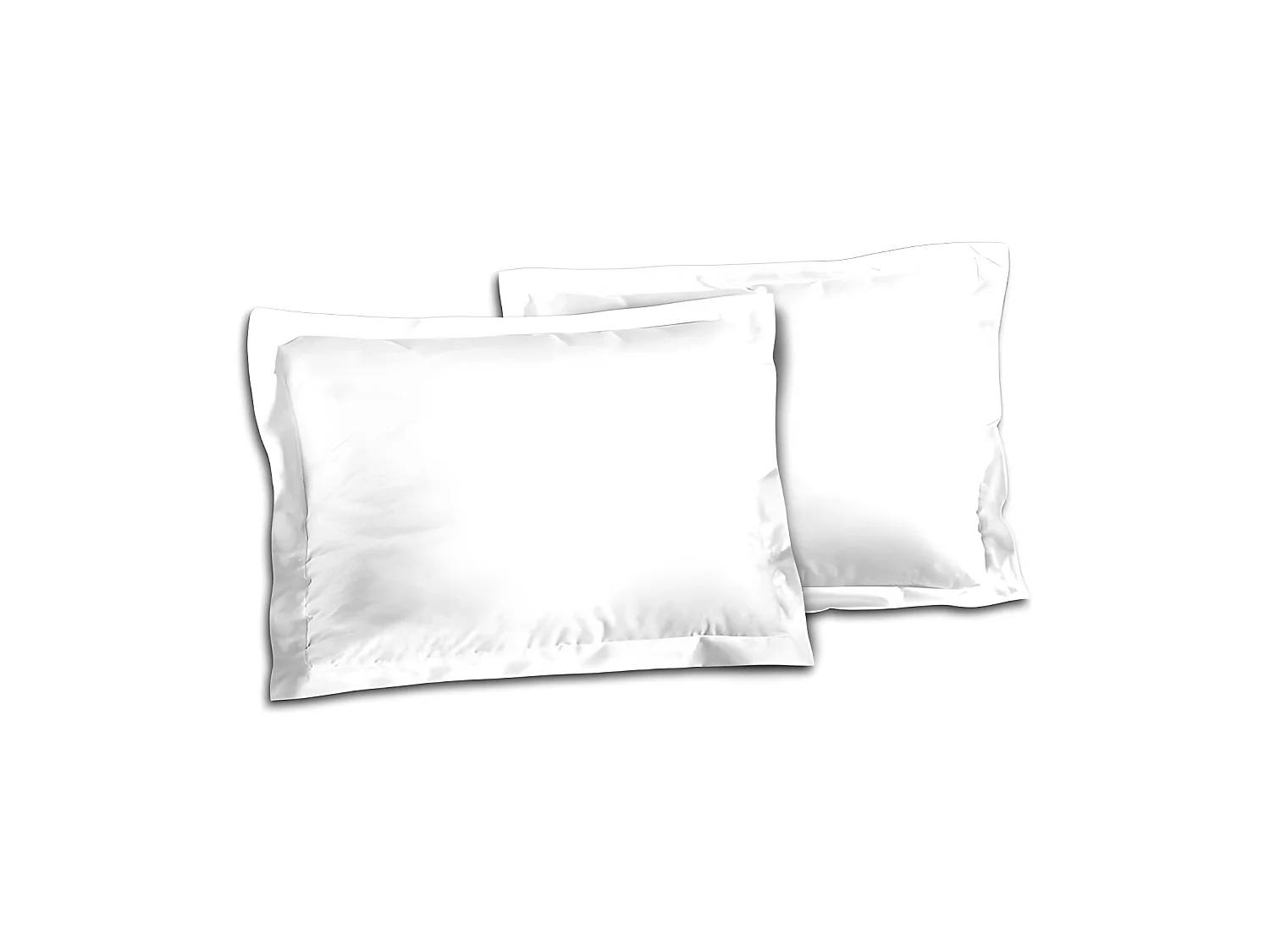 2 taies d'oreillers 100% coton 50 x 70 cm - Blanc