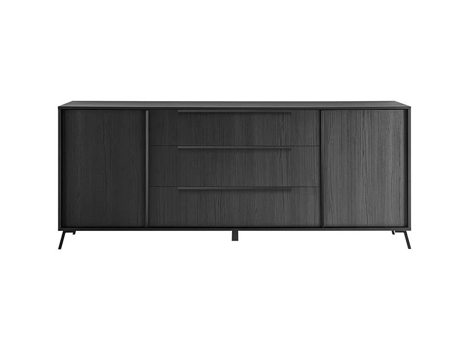Buffet 2 portes 3 tiroirs collection SKY. Coloris chêne noir