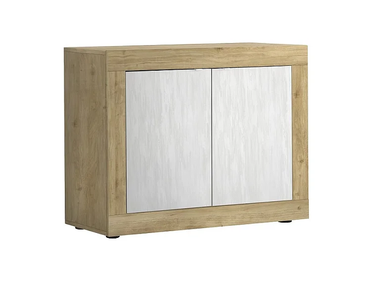 Buffet 2 portes collection ACCESS. Coloris blanc et chêne clair