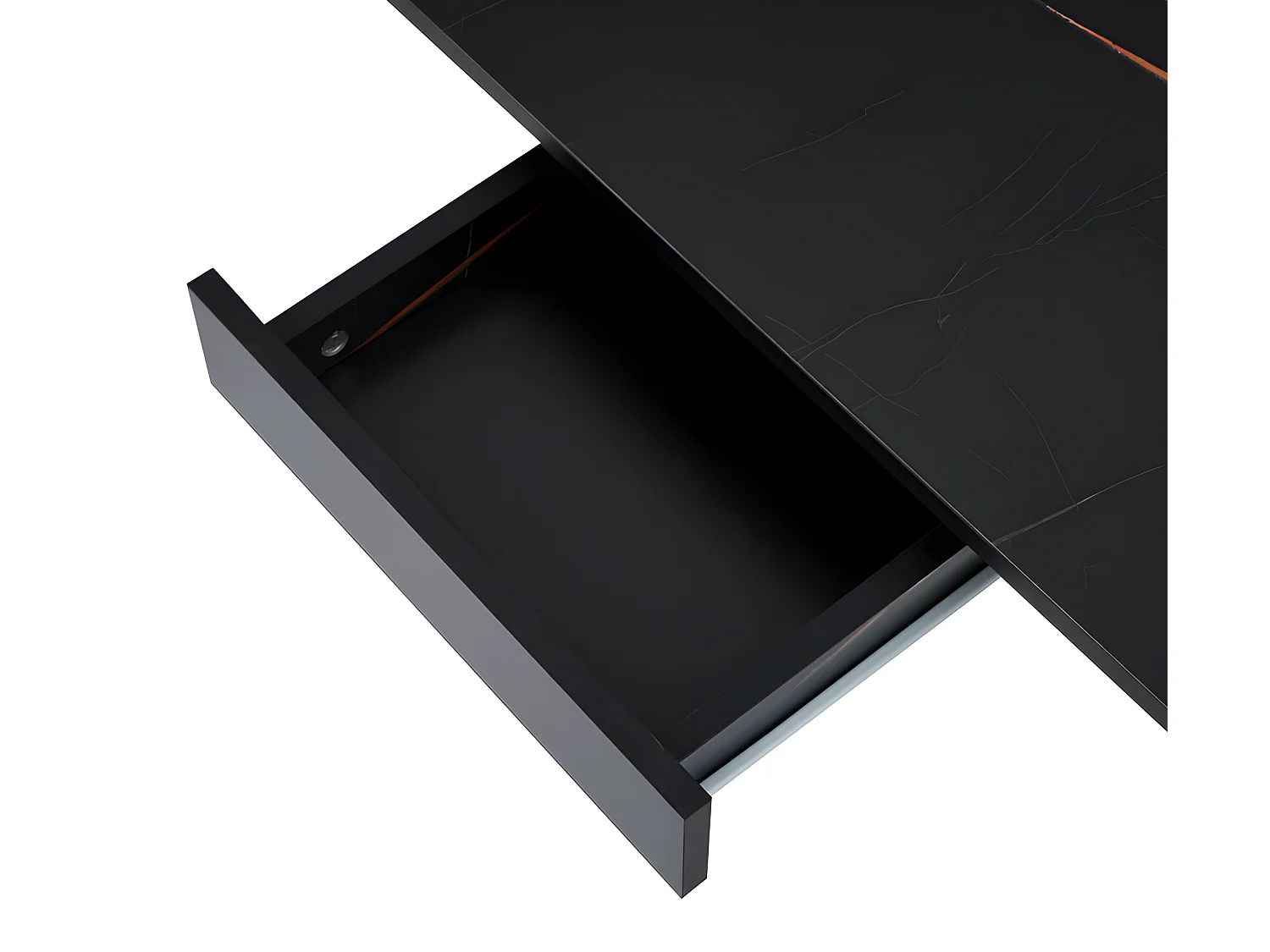 Multifunctioneel bureau met 2 lades - marmerpatroon fineer - Zwart & Goud