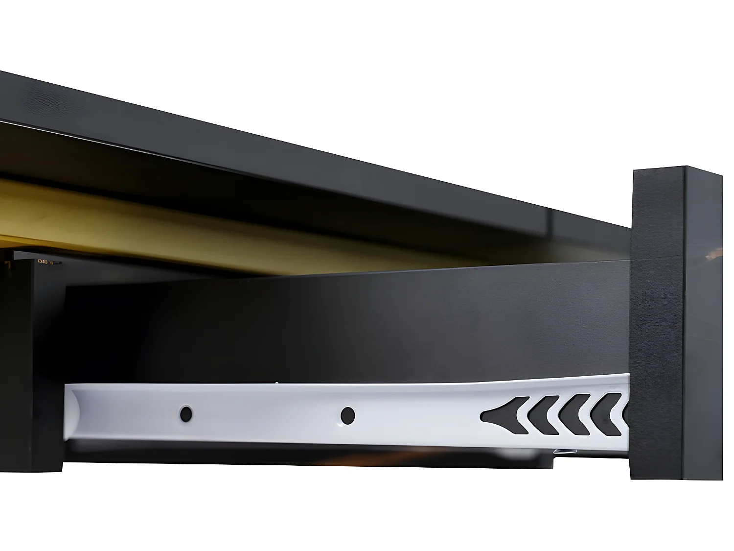 Multifunctioneel bureau met 2 lades - marmerpatroon fineer - Zwart & Goud