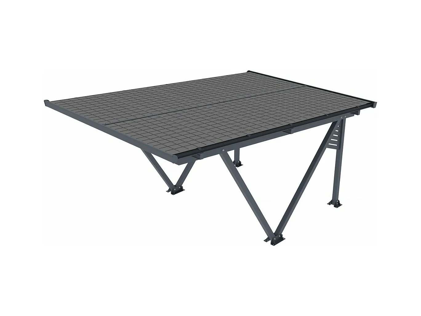 Zonnewagen met geïntegreerde fotovoltaïsche panelen - 4,1 kW - Koud grijs - 366 x 575 x 366 cm