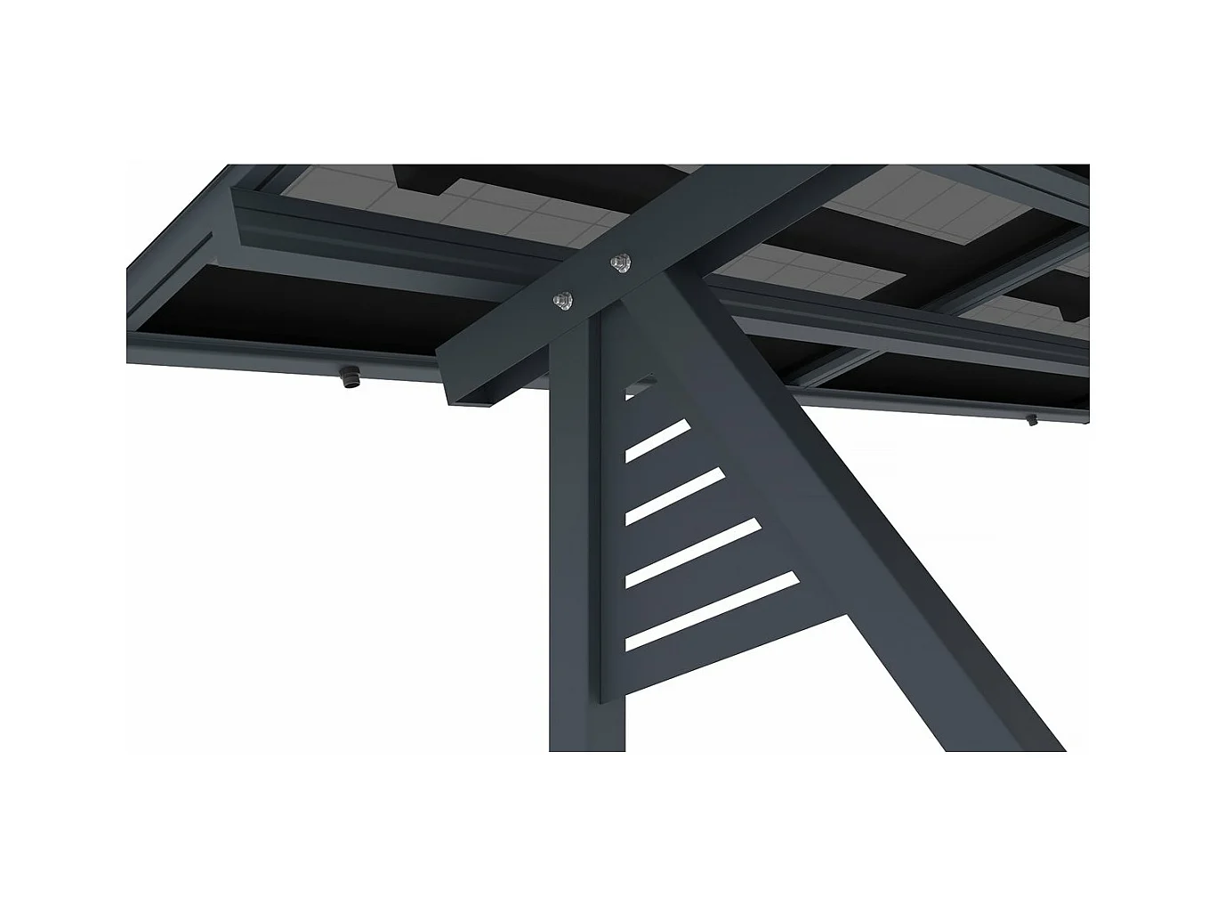 Zonnewagen met geïntegreerde fotovoltaïsche panelen - 4,1 kW - Koud grijs - 366 x 575 x 366 cm