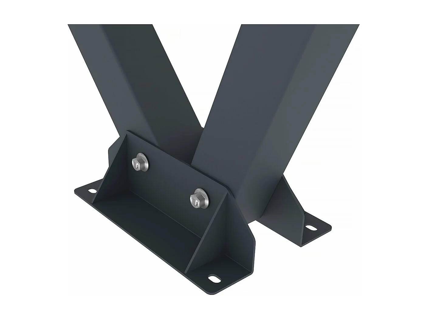 Ombrière Carport solaire avec panneaux photovoltaïques - 366 x 575 x 366 cm - Gris - 4,1 kW