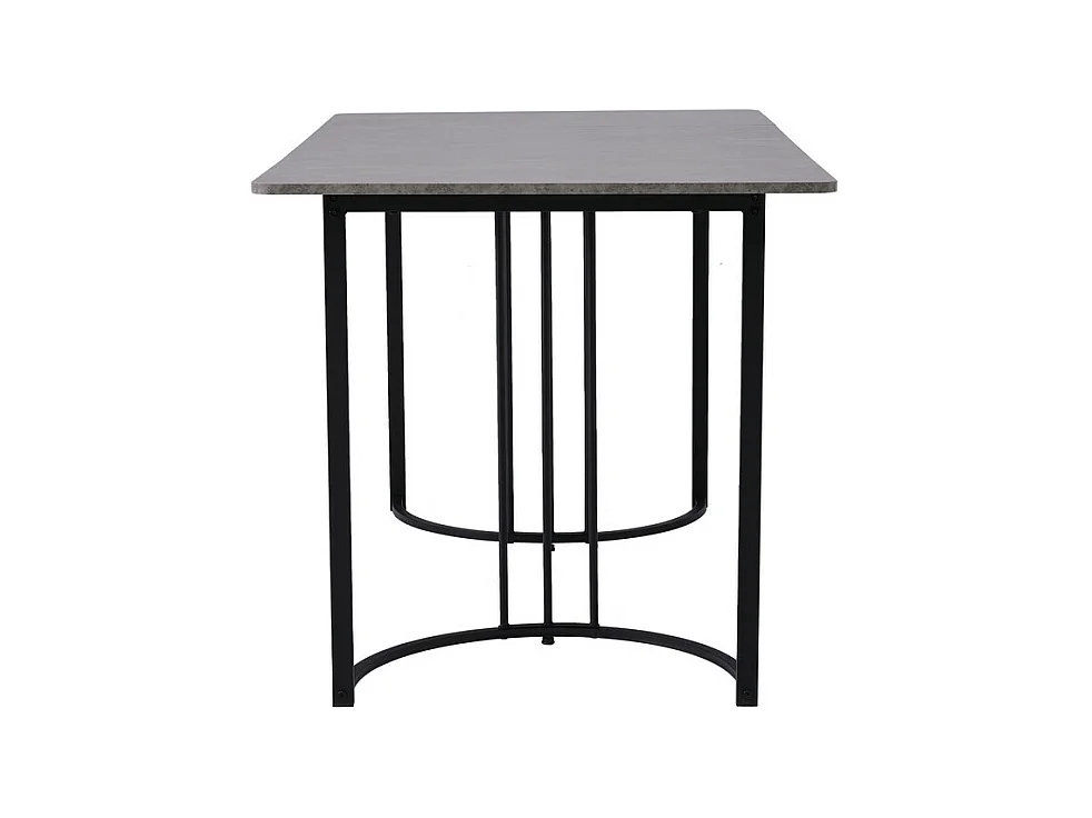 Mesa de comedor 140x80 cm con patas ajustables - estructura de metal - chapa de mármol - Gris y Negro
