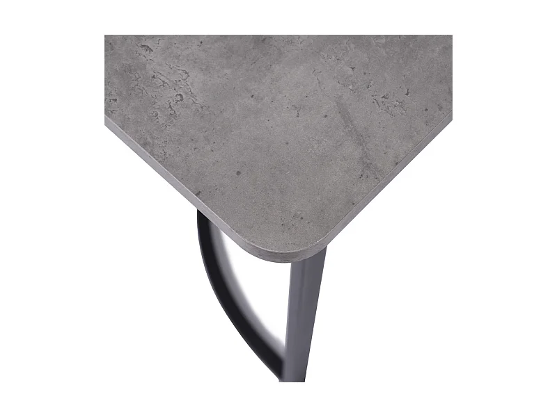 Mesa de comedor 140x80 cm con patas ajustables - estructura de metal - chapa de mármol - Gris y Negro