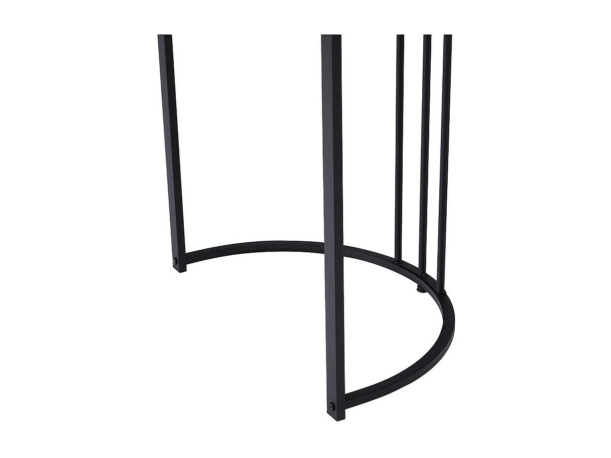 Tavolo da pranzo 140x80 cm con gambe regolabili - struttura in metallo - impiallacciatura con motivo marmo - Grigio e nero