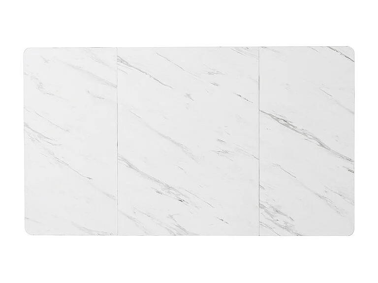 Eettafel 140x80 cm met verstelbare poten - metalen structuur - marmerpatroon fineer - Wit & Goud