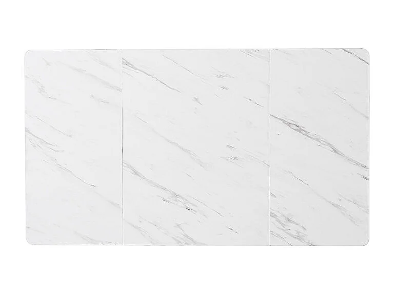 Eettafel 140x80 cm met verstelbare poten - metalen structuur - marmerpatroon fineer - Wit & Zwart