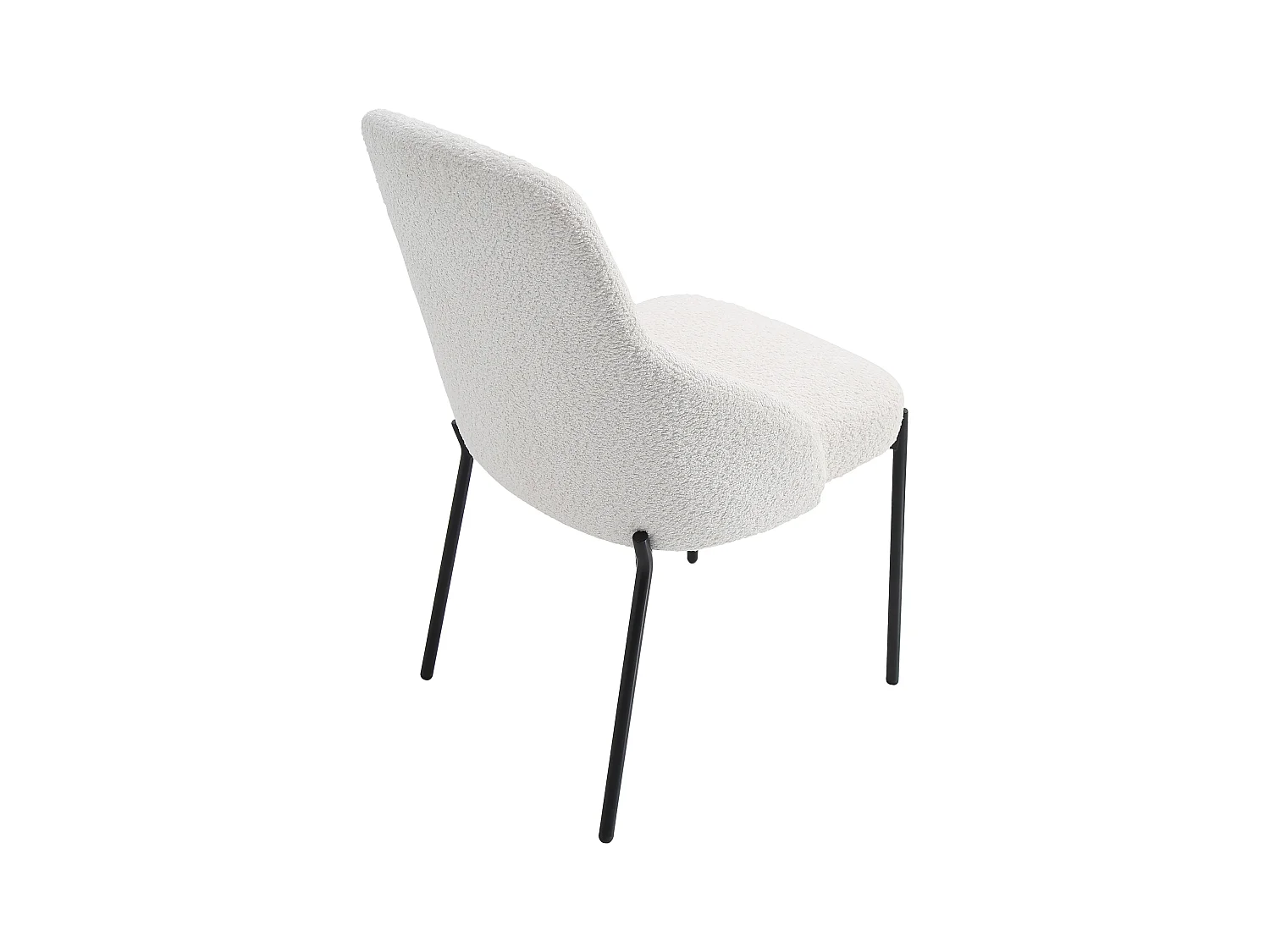 Zestaw 2 krzeseł z bukli i czarnego metalu - Biały - LIAMONA