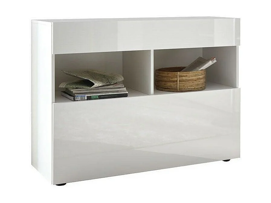Sideboard mit 1 Schublade und 1 Klapptür, Kollektion SULTANO, in Weiß, ideal für Ihr Wohn- oder Esszimmer.