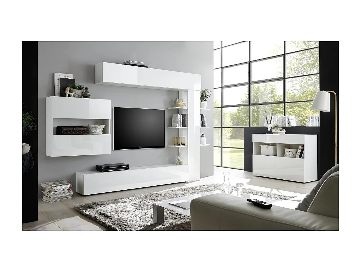 Sideboard mit 1 Schublade und 1 Klapptür, Kollektion SULTANO, in Weiß, ideal für Ihr Wohn- oder Esszimmer.