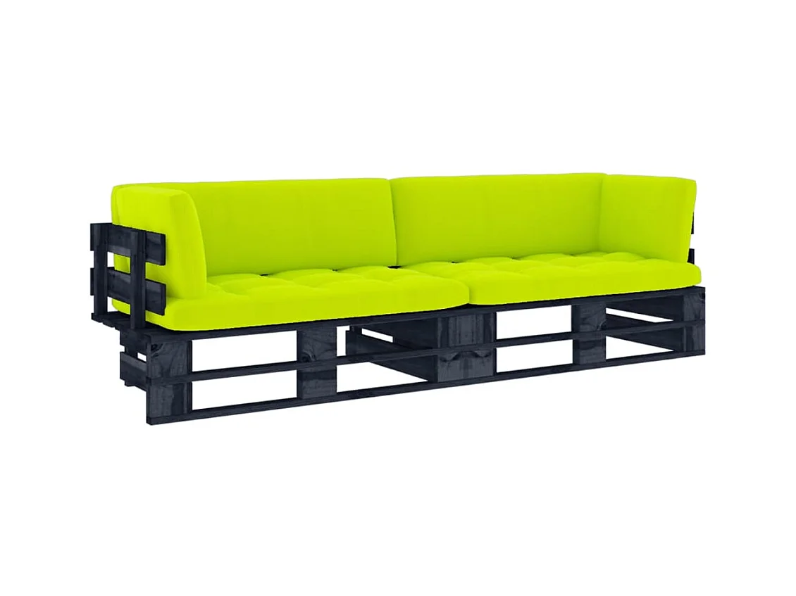 Canapé palette 2 places noire 110 x 65 x 55 cm 02_0013258