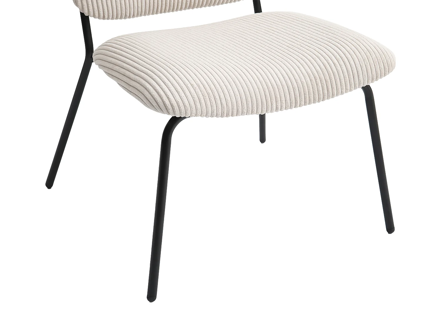 Fauteuil en velours côtelé beige LOVUNIA de Maison Céphy