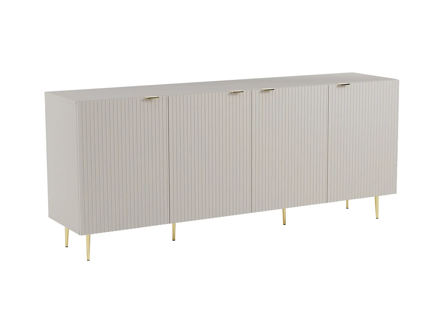 Sideboard mit 4 Türen - MDF & Stahl - Beige & Goldfarben - YESINIA