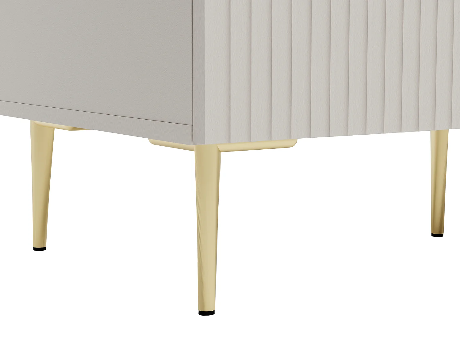 Móvel de TV com 2 portas, 2 gavetas e 2 nichos MDF e aço bege e dourado - YESINIA