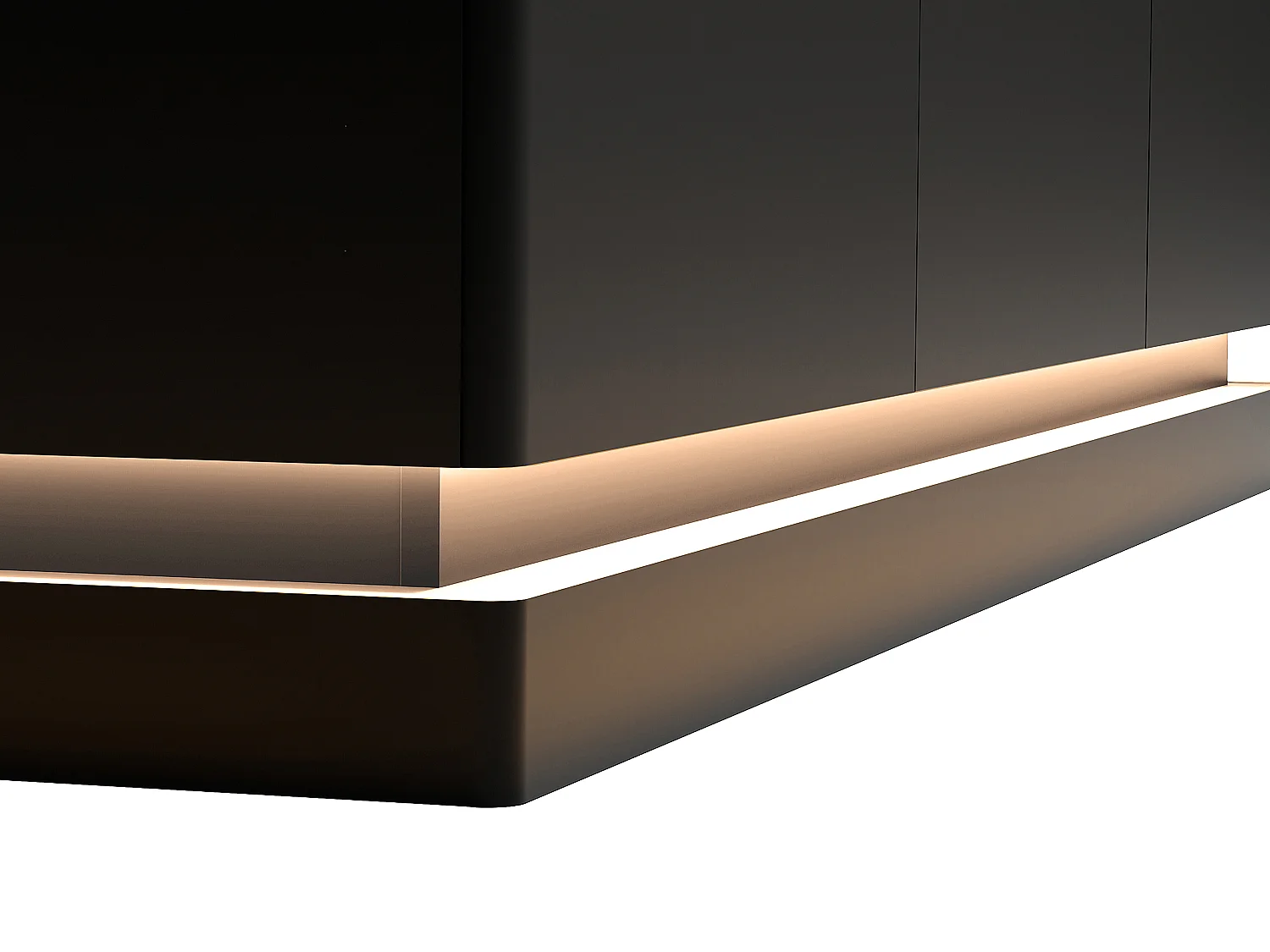 Buffet 3 portes avec LEDs en MDF - Noir et effet marbre blanc - DEVIKA de Pascal MORABITO