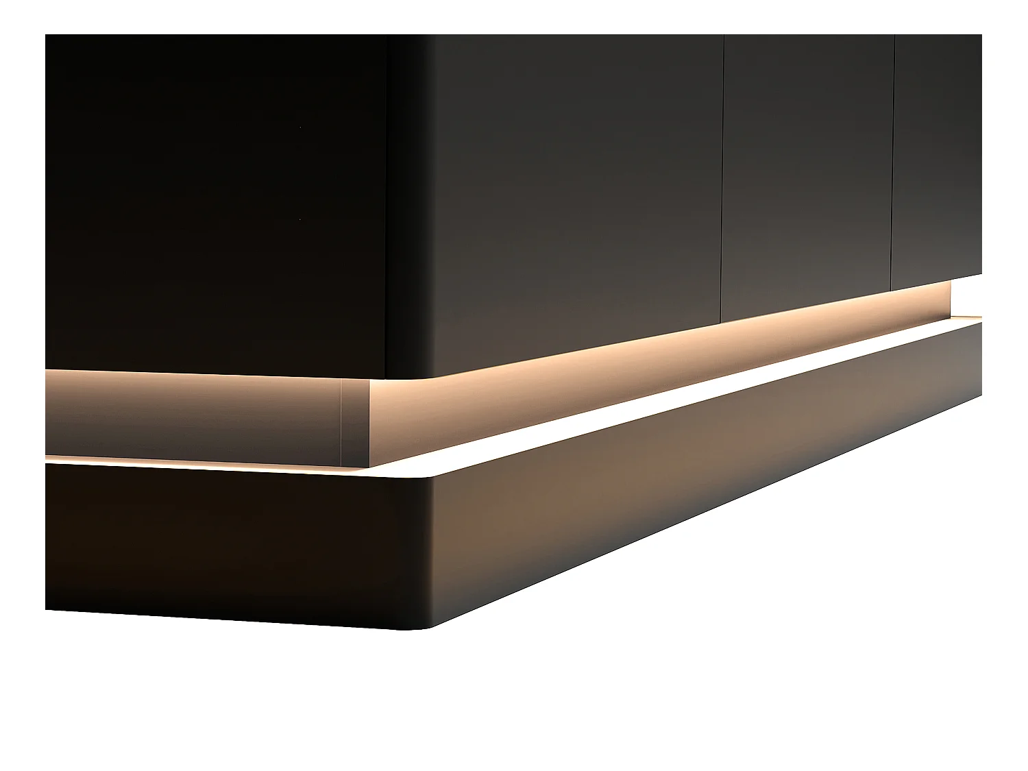 Aparador 3 puertas con LEDs de MDF - Negro y efecto mármol blanco - DEVIKA de Pascal MORABITO