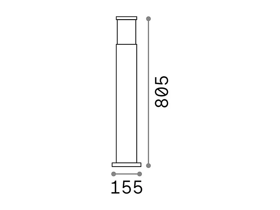 Ideal Lux Tronco Borne haute d'extérieur à 1 ampoule noire IP44, E27