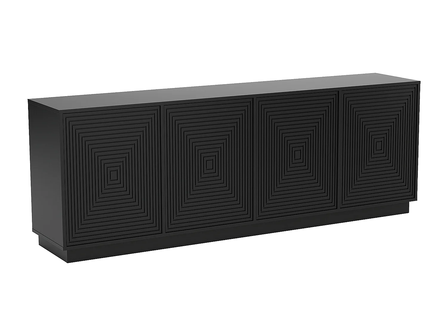 Buffetkast met 4 deurtjes van mdf - Zwart - MEZULIA