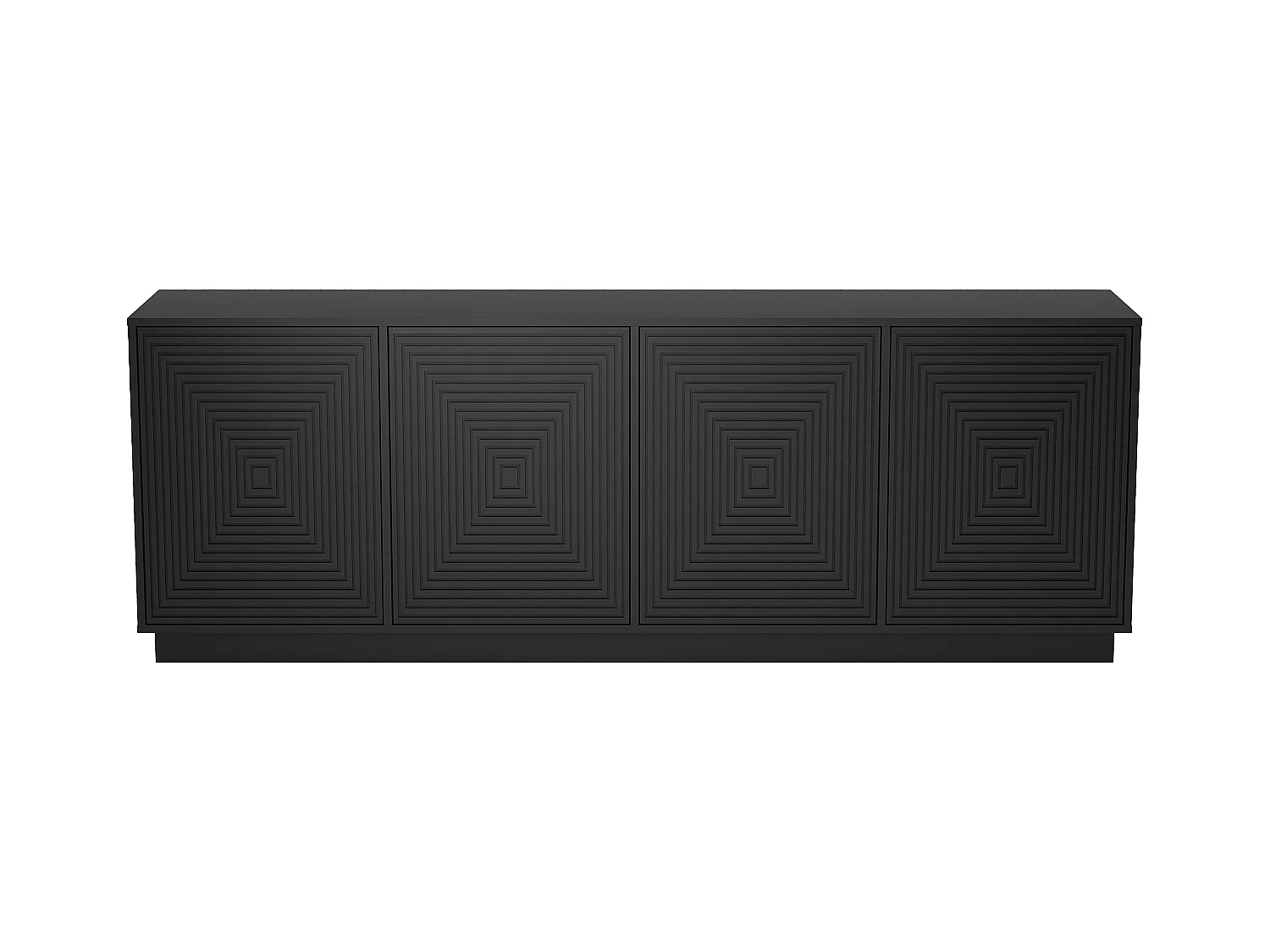 Aparador con 4 puertas de MDF - Negro - MEZULIA
