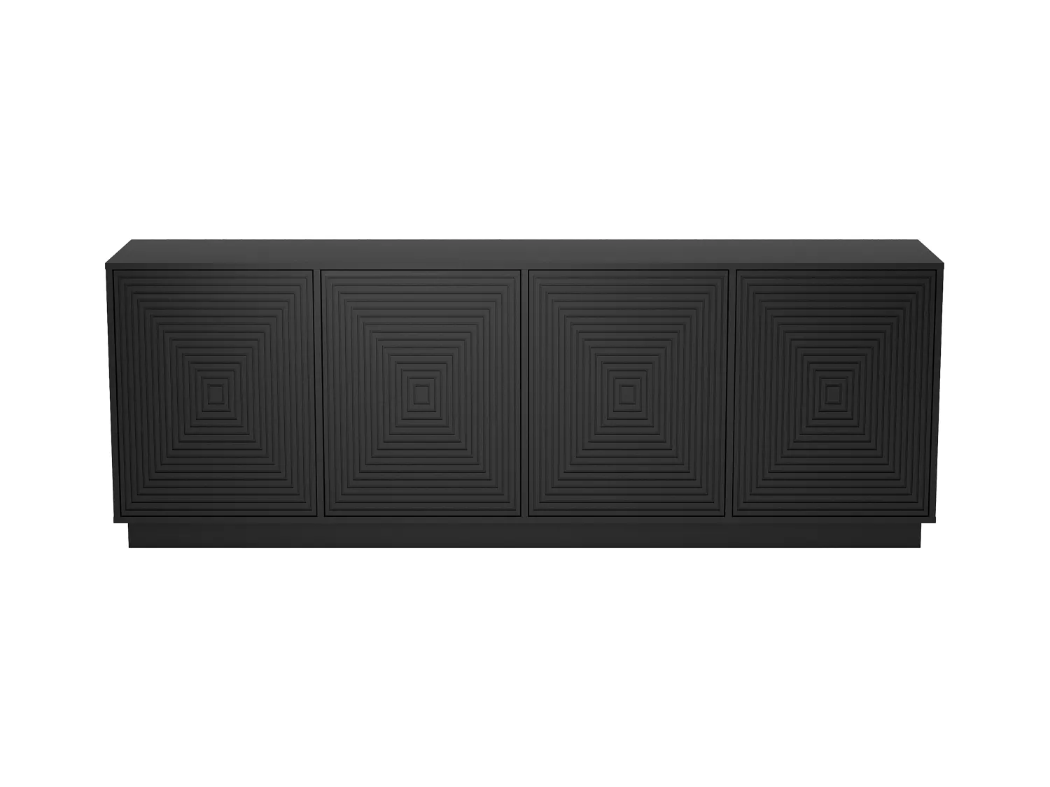 Aparador con 4 puertas de MDF - Negro - MEZULIA