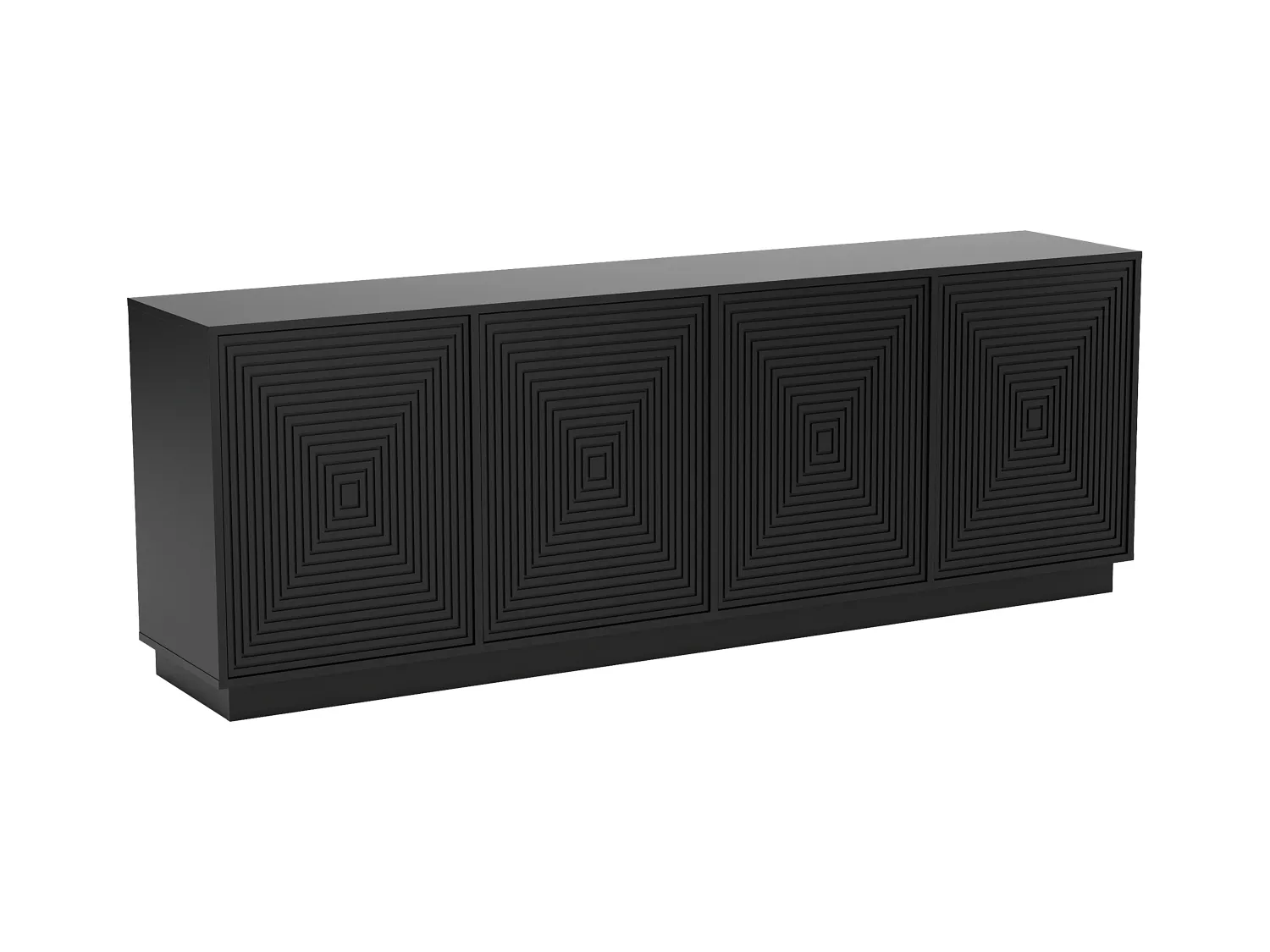 Aparador con 4 puertas de MDF - Negro - MEZULIA
