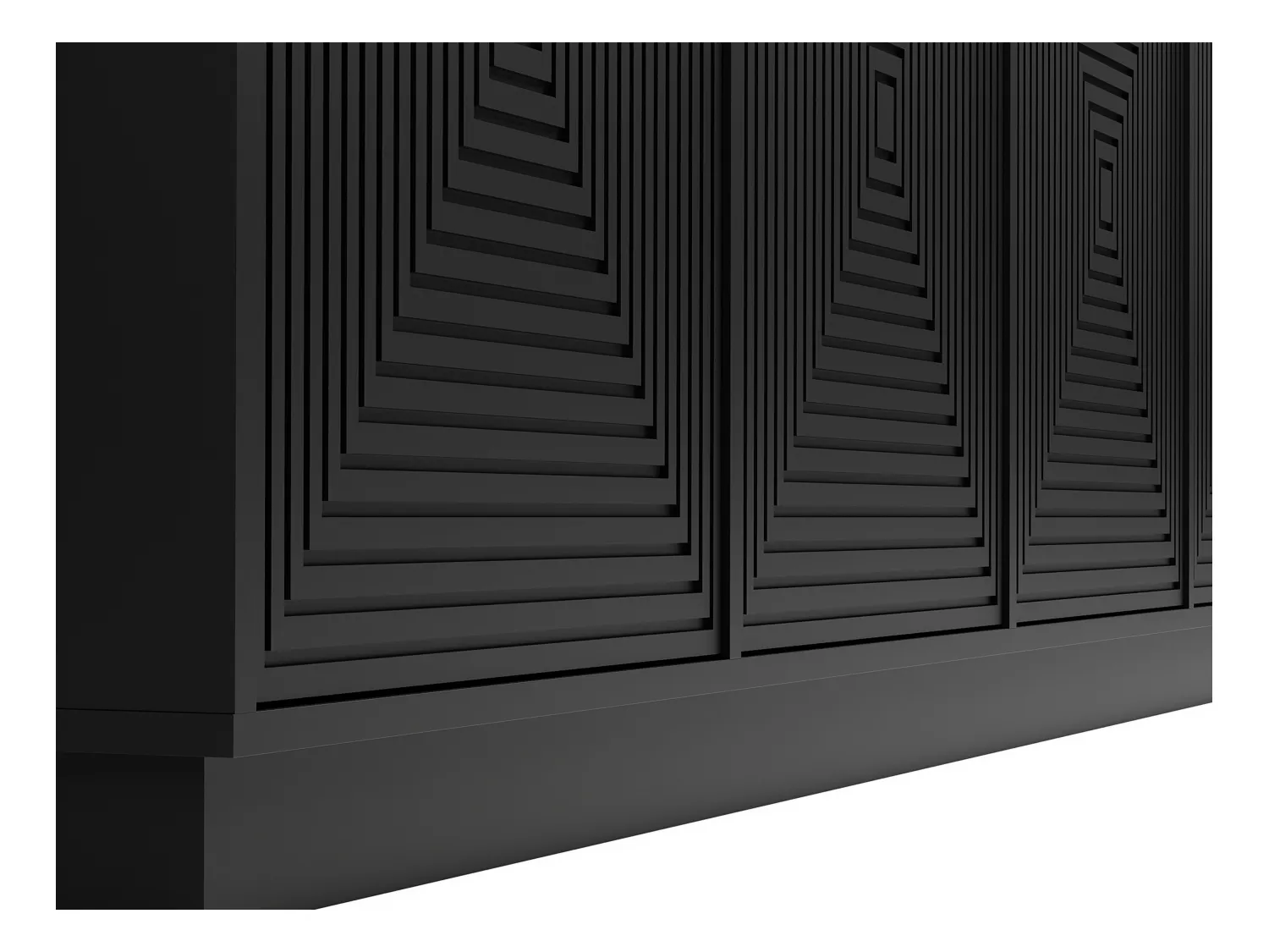 Aparador con 4 puertas de MDF - Negro - MEZULIA