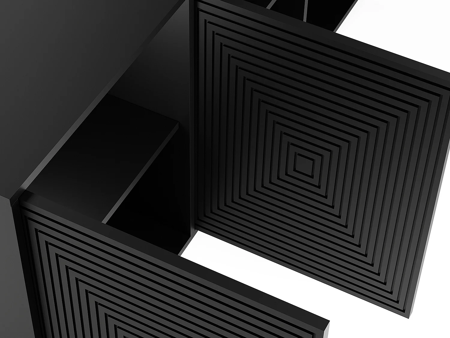 Komoda 4-drzwiowa z MDF - Czarny - MEZULIA