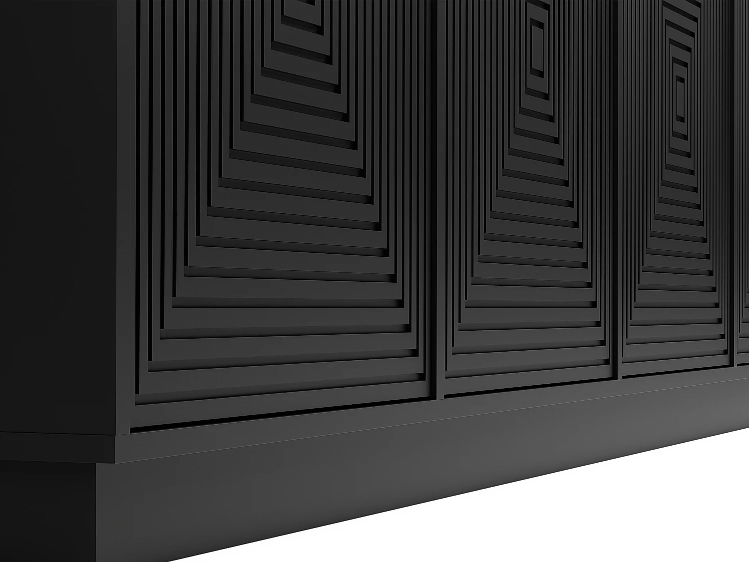 Komoda 4-drzwiowa z MDF - Czarny - MEZULIA