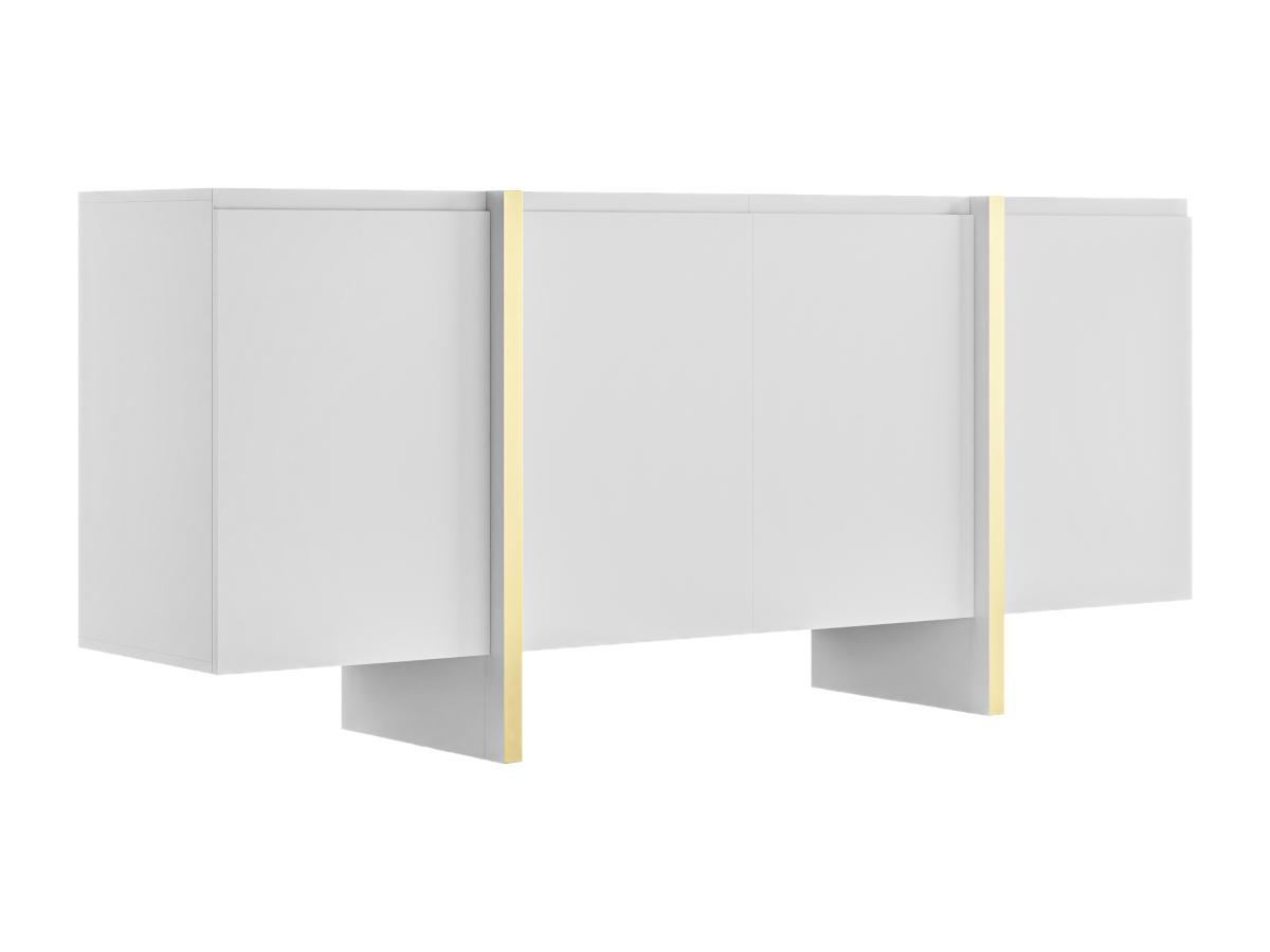 Sideboard mit 4 Türen - MDF- Weiß & Goldfarben - LUVONIA günstig online kaufen