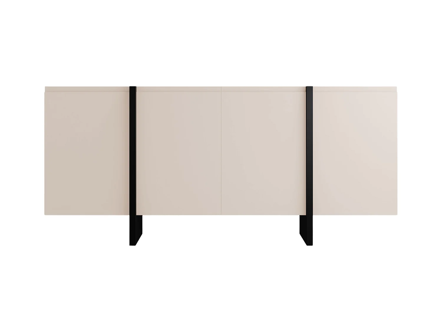 Sideboard mit 4 Türen - MDF - Beige & Schwarz - LUVONIA