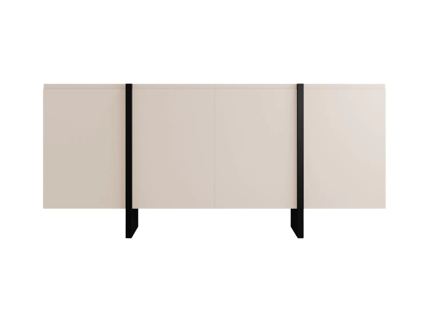 Sideboard mit 4 Türen - MDF - Beige & Schwarz - LUVONIA