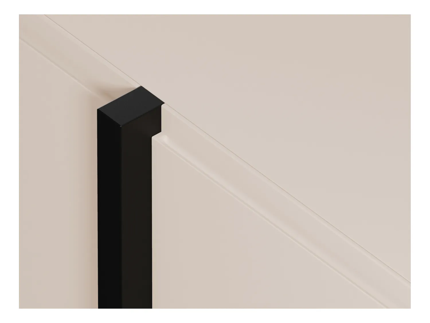 Sideboard mit 4 Türen - MDF - Beige & Schwarz - LUVONIA